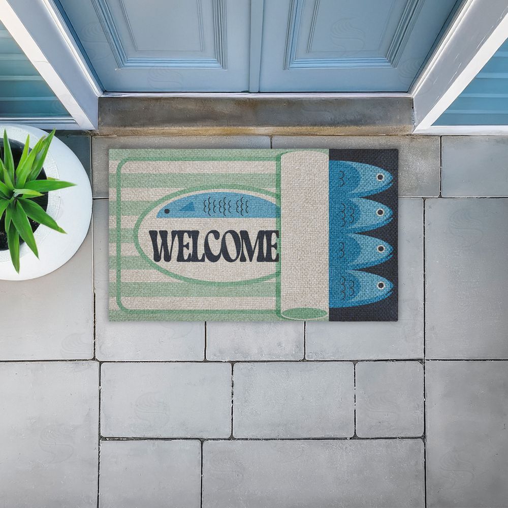 Stupell Studio Welcome Tuna Can Outdoor Faux Sisal Door Mat