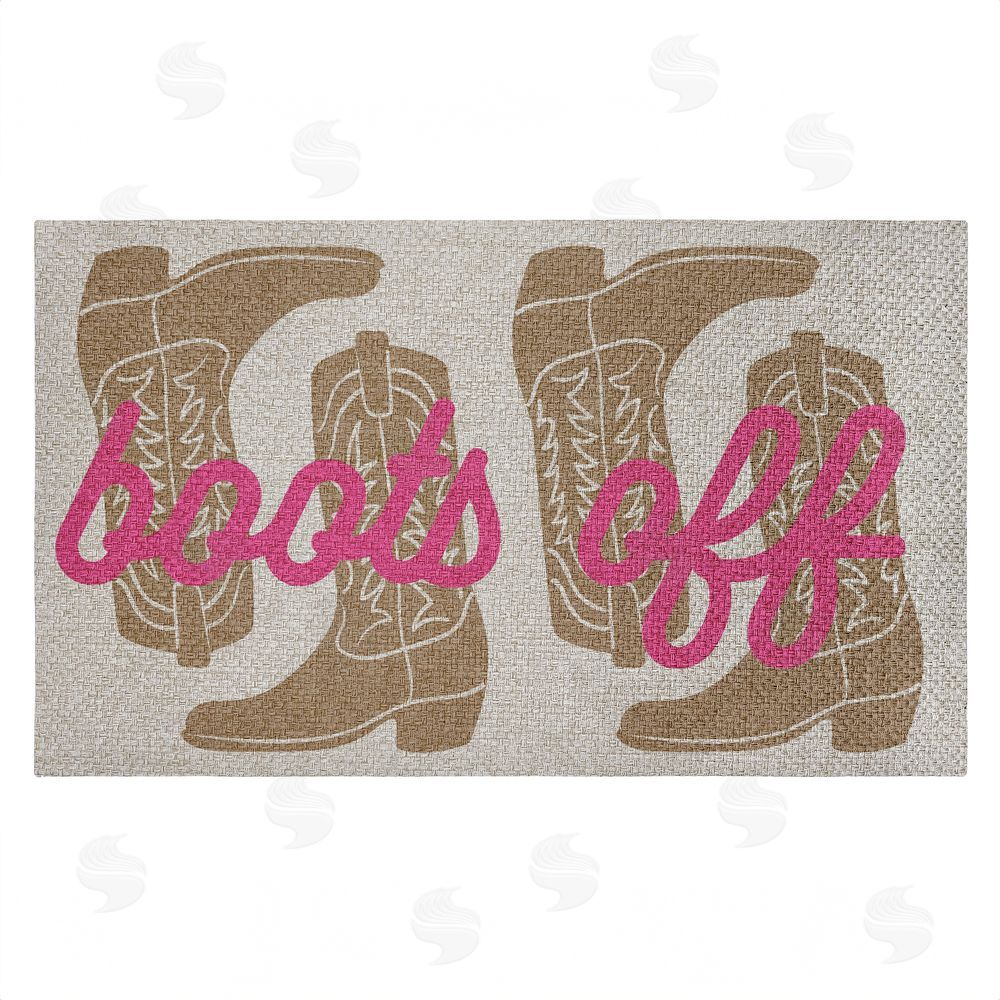 Stupell Studio Boots Off Entry Rule Outdoor Faux Sisal Door Mat