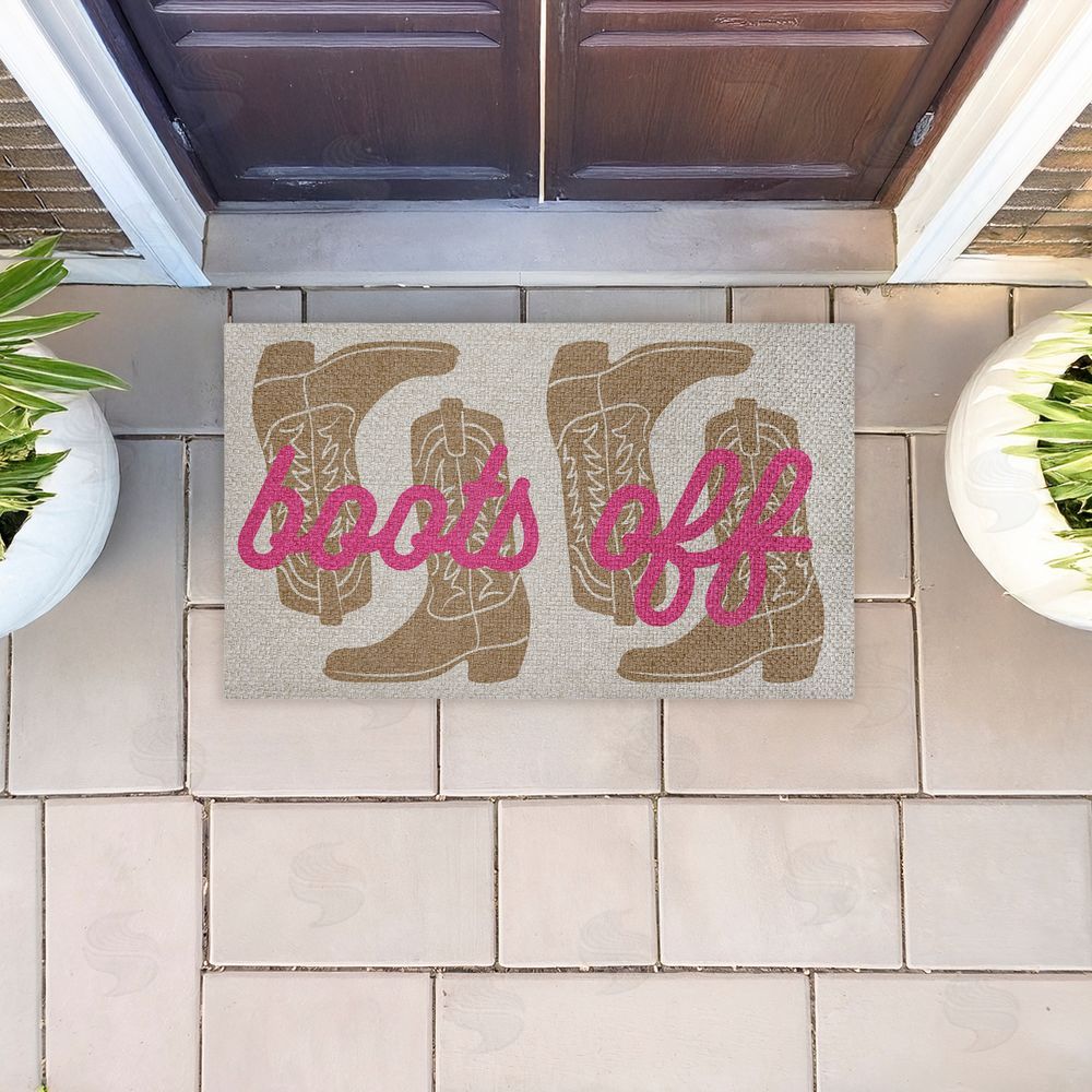 Stupell Studio Boots Off Entry Rule Outdoor Faux Sisal Door Mat