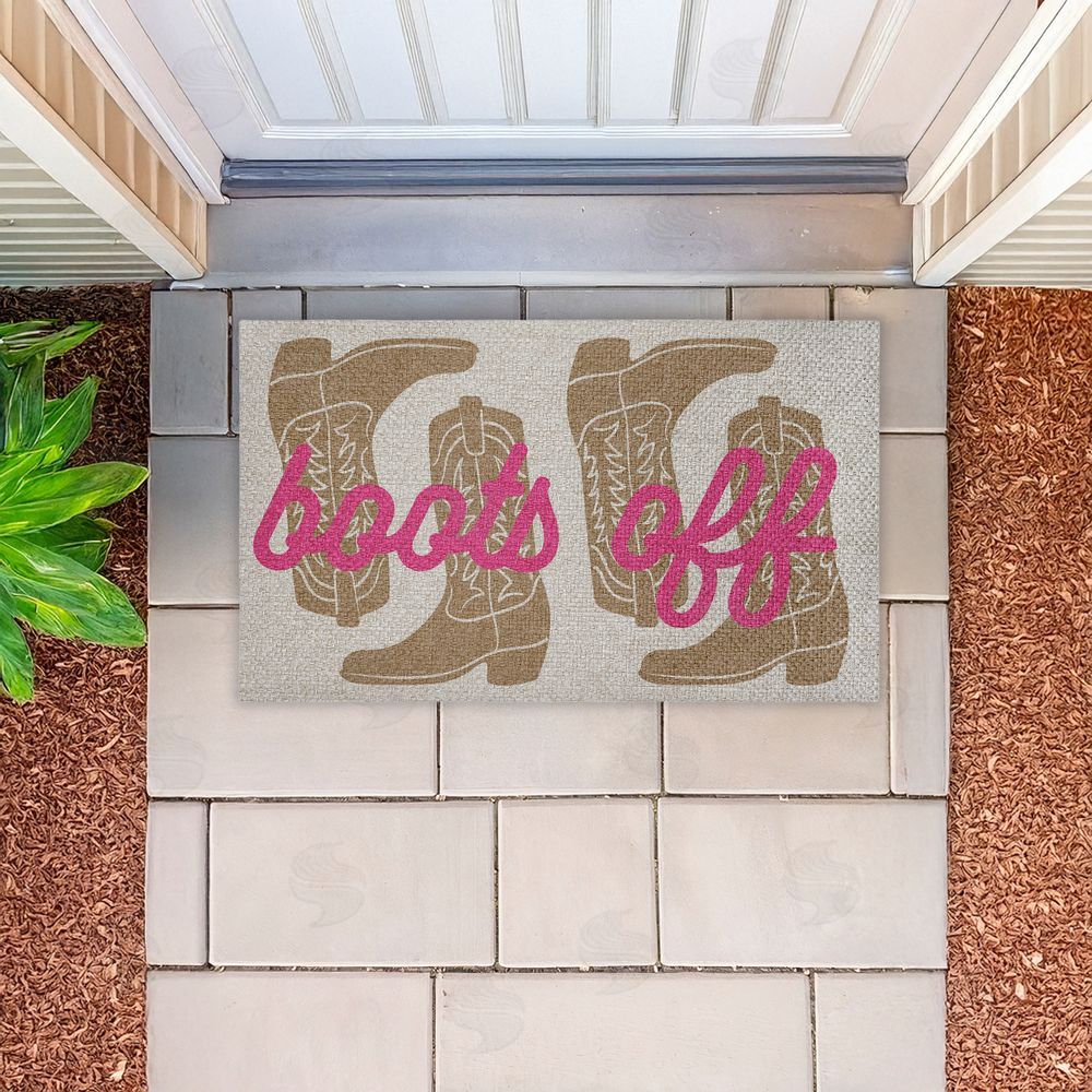 Stupell Studio Boots Off Entry Rule Outdoor Faux Sisal Door Mat
