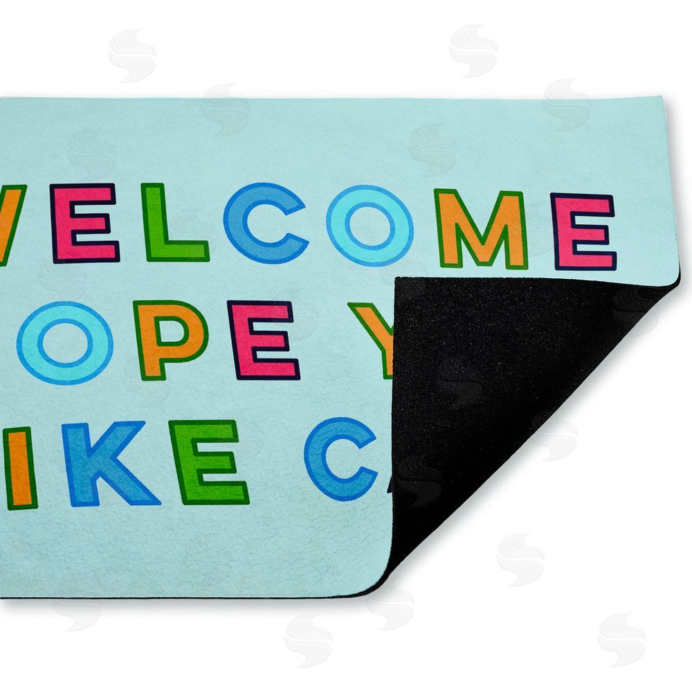 Stupell Studio Colorful Hope You Like Cats Unwoven Outdoor Door Mat