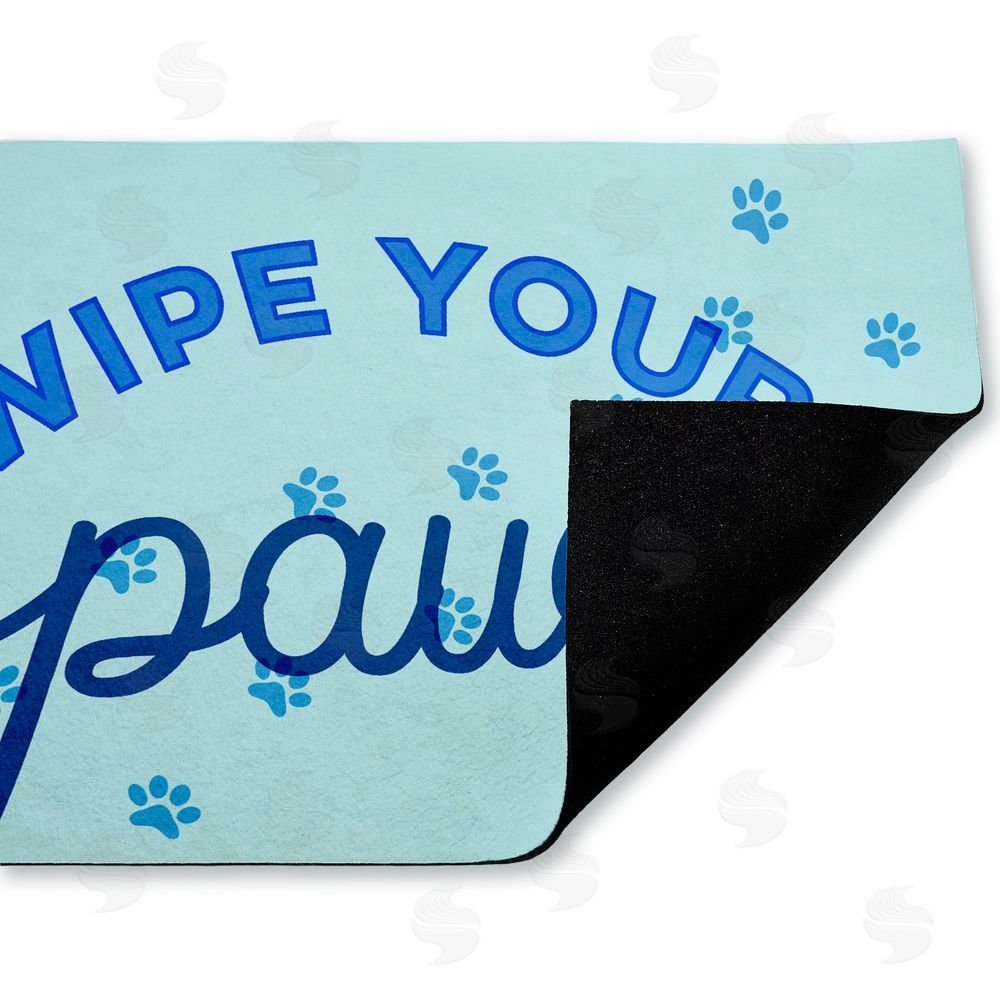 Stupell Studio Wipe Your Paws on Blue Unwoven Outdoor Door Mat