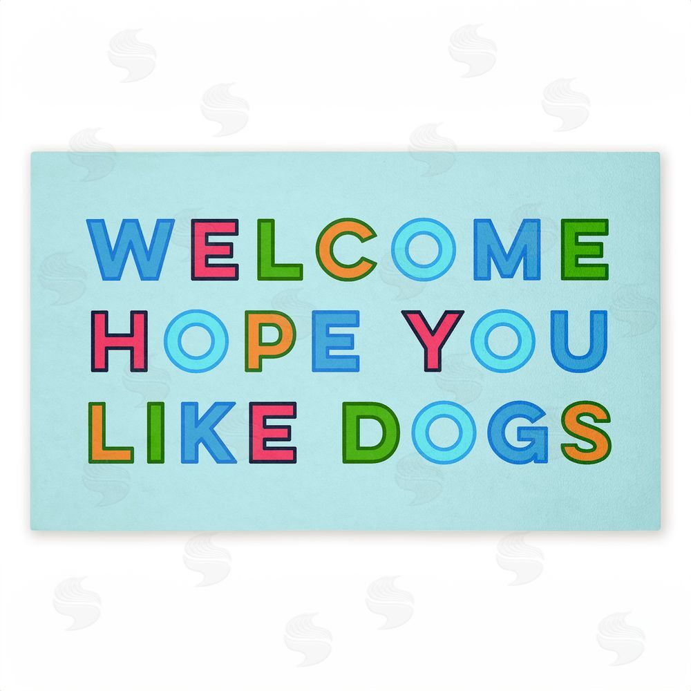 Stupell Studio Colorful Hope You Like Dogs Unwoven Outdoor Door Mat