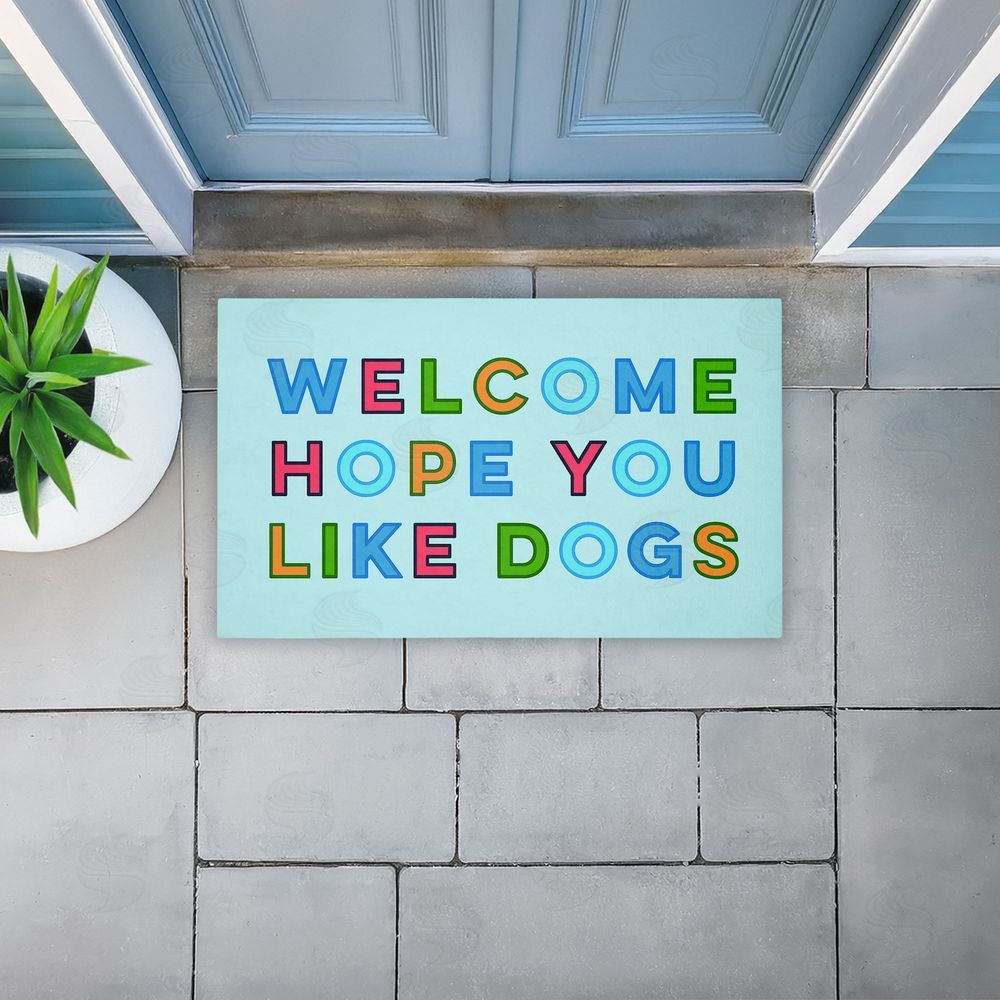 Stupell Studio Colorful Hope You Like Dogs Unwoven Outdoor Door Mat