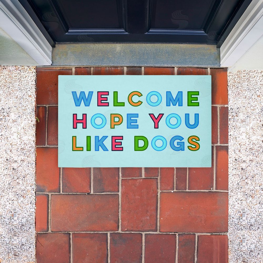 Stupell Studio Colorful Hope You Like Dogs Unwoven Outdoor Door Mat