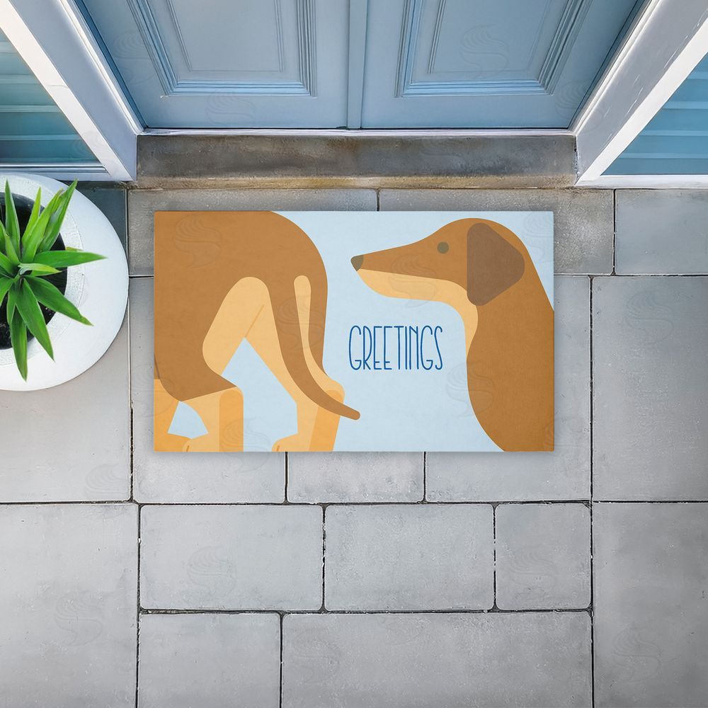 Stupell Studio Greetings Funny Dog Entry Unwoven Outdoor Door Mat