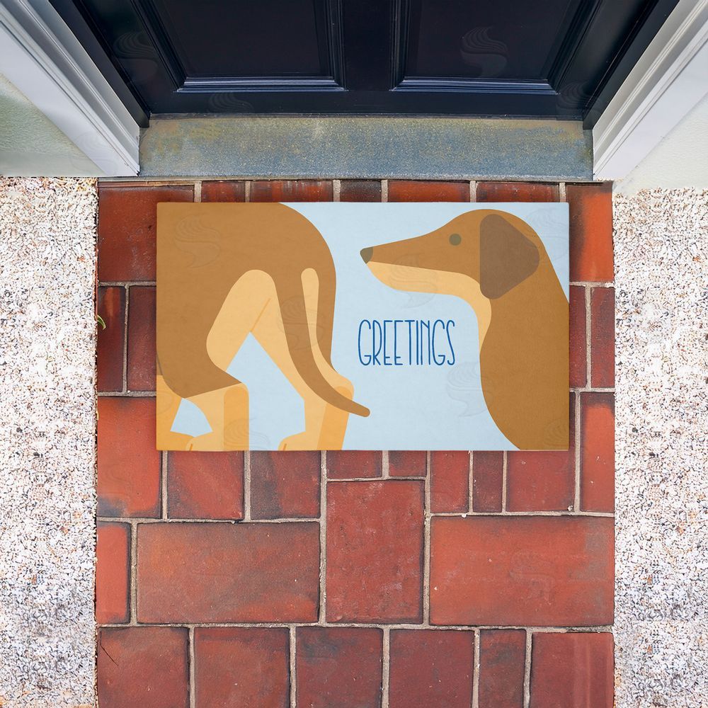 Stupell Studio Greetings Funny Dog Entry Unwoven Outdoor Door Mat