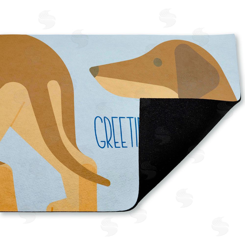 Stupell Studio Greetings Funny Dog Entry Unwoven Outdoor Door Mat
