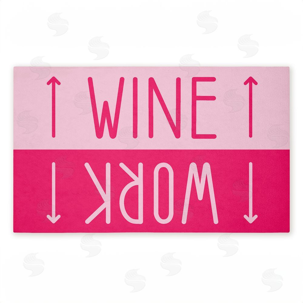 Stupell Studio Work & Wine Pink Unwoven Outdoor Door Mat