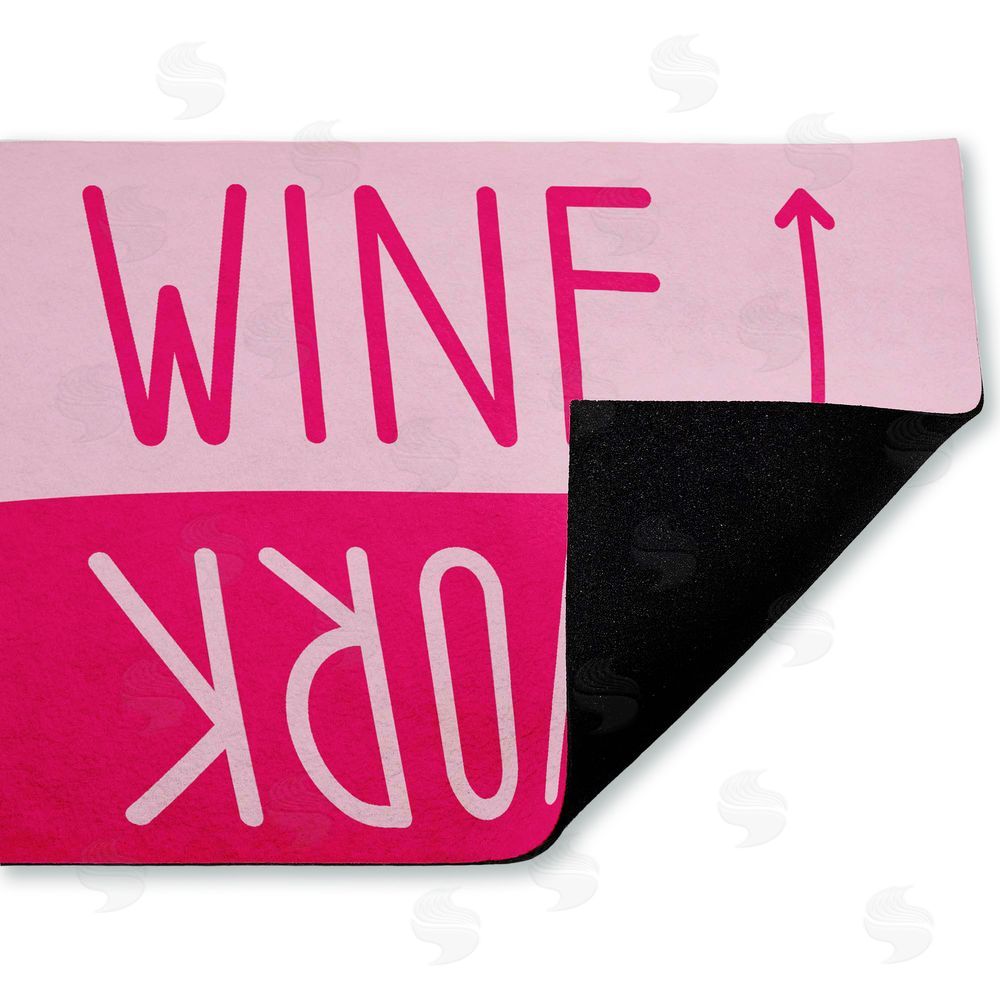 Stupell Studio Work & Wine Pink Unwoven Outdoor Door Mat
