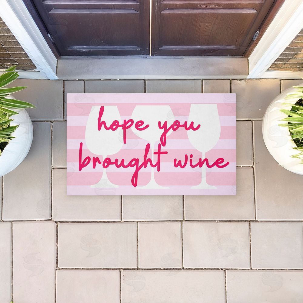 Stupell Studio Hope You Brought Wine Pin Unwoven Outdoor Door Mat