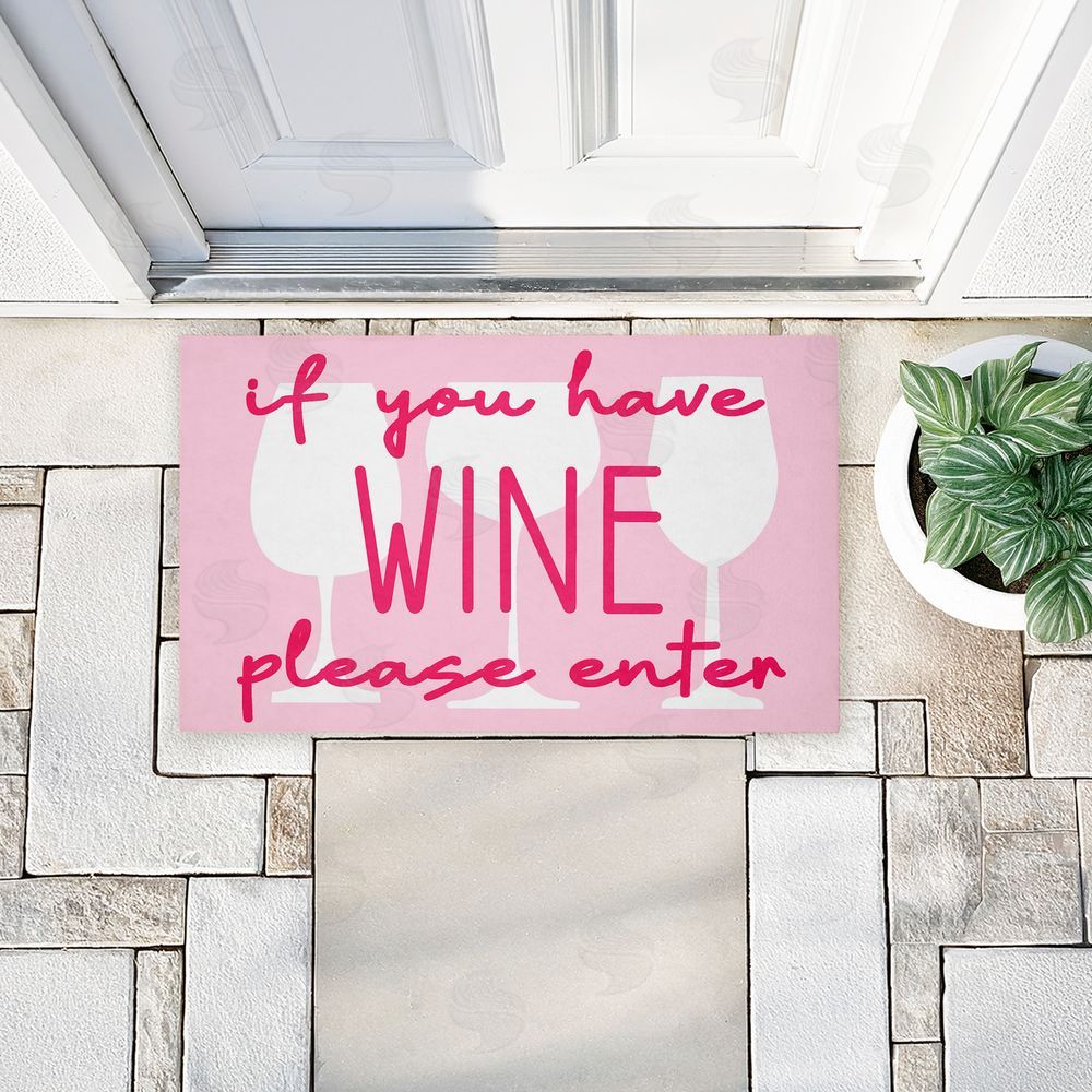 Stupell Studio If You Have Wine Greeting Unwoven Outdoor Door Mat