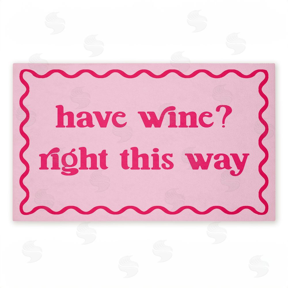 Stupell Studio Pink Have Wine Greeting Unwoven Outdoor Door Mat