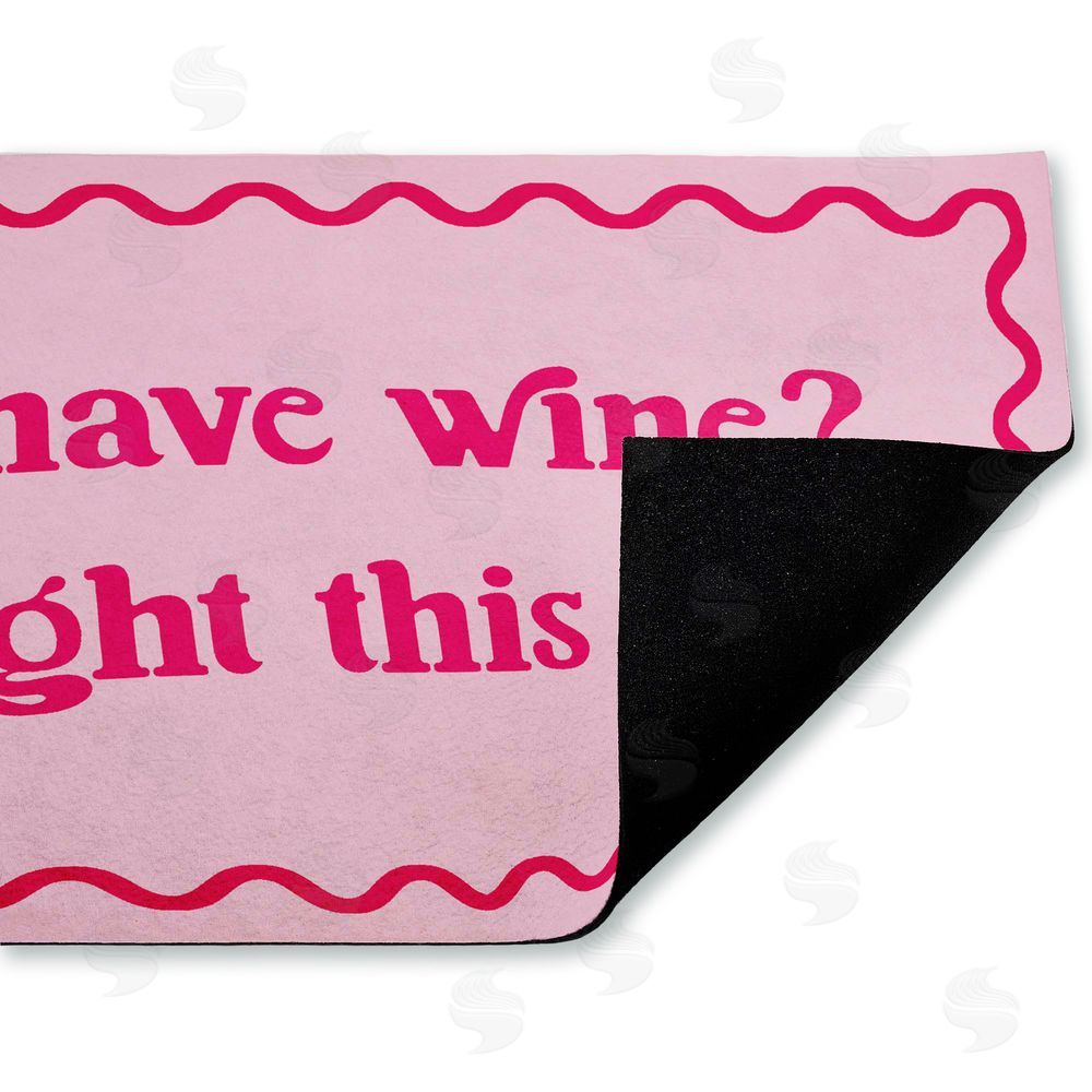 Stupell Studio Pink Have Wine Greeting Unwoven Outdoor Door Mat