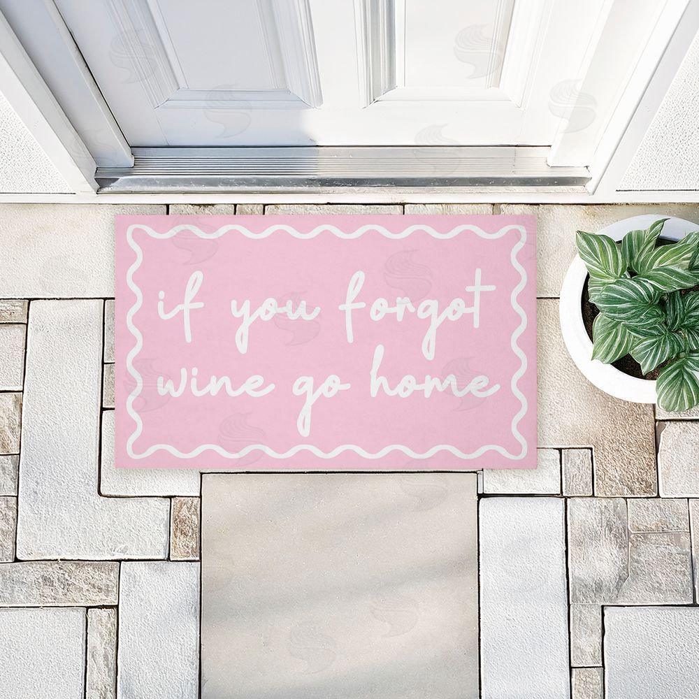 Stupell Studio If You Forgot Wine Pink Unwoven Outdoor Door Mat