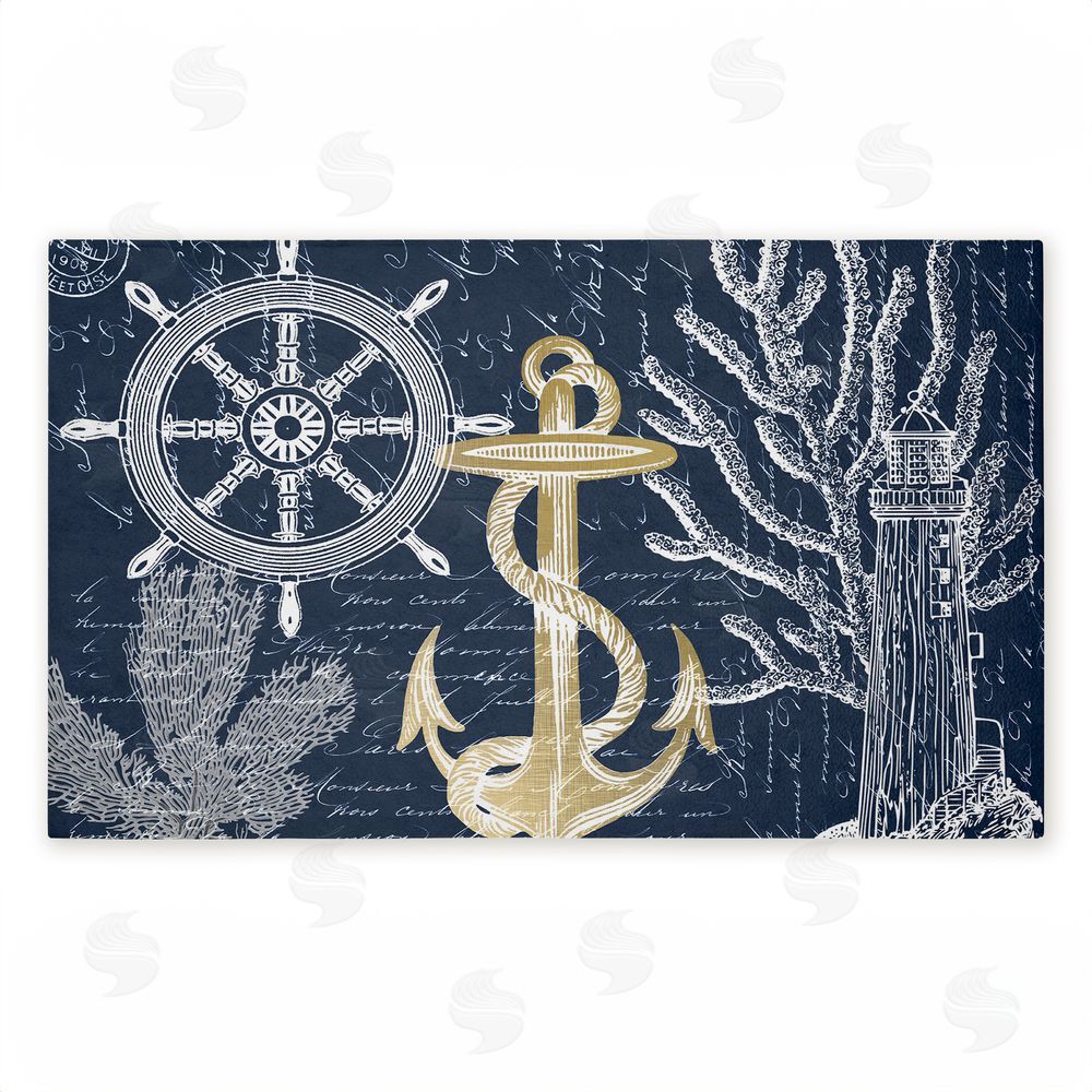 Kim Allen Vintage Nautical Sea Letters Unwoven Outdoor Door Mat