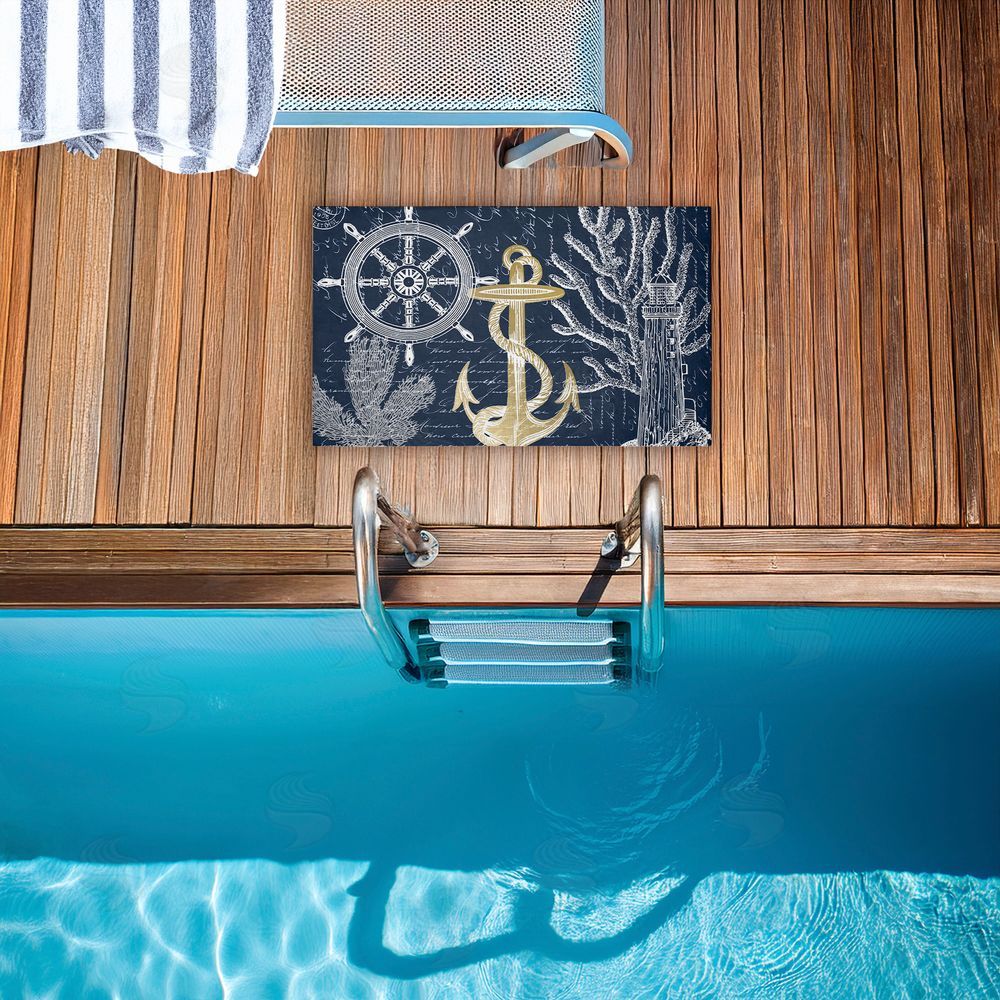 Kim Allen Vintage Nautical Sea Letters Unwoven Outdoor Door Mat