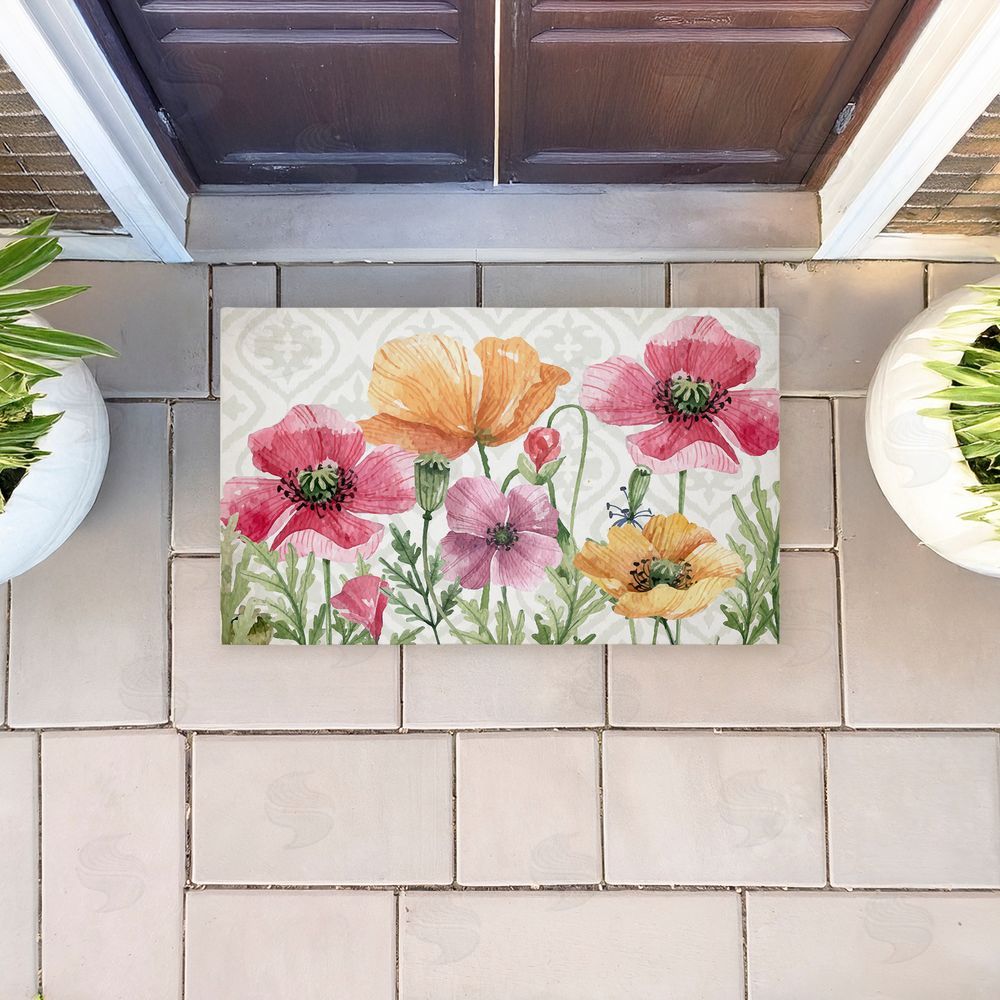 Kim Allen Poppy Place on Geometric Unwoven Outdoor Door Mat