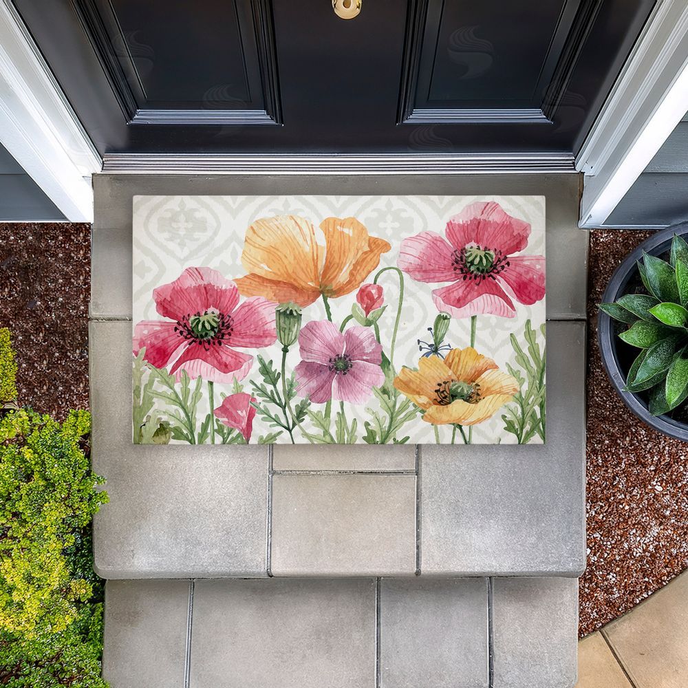 Kim Allen Poppy Place on Geometric Unwoven Outdoor Door Mat