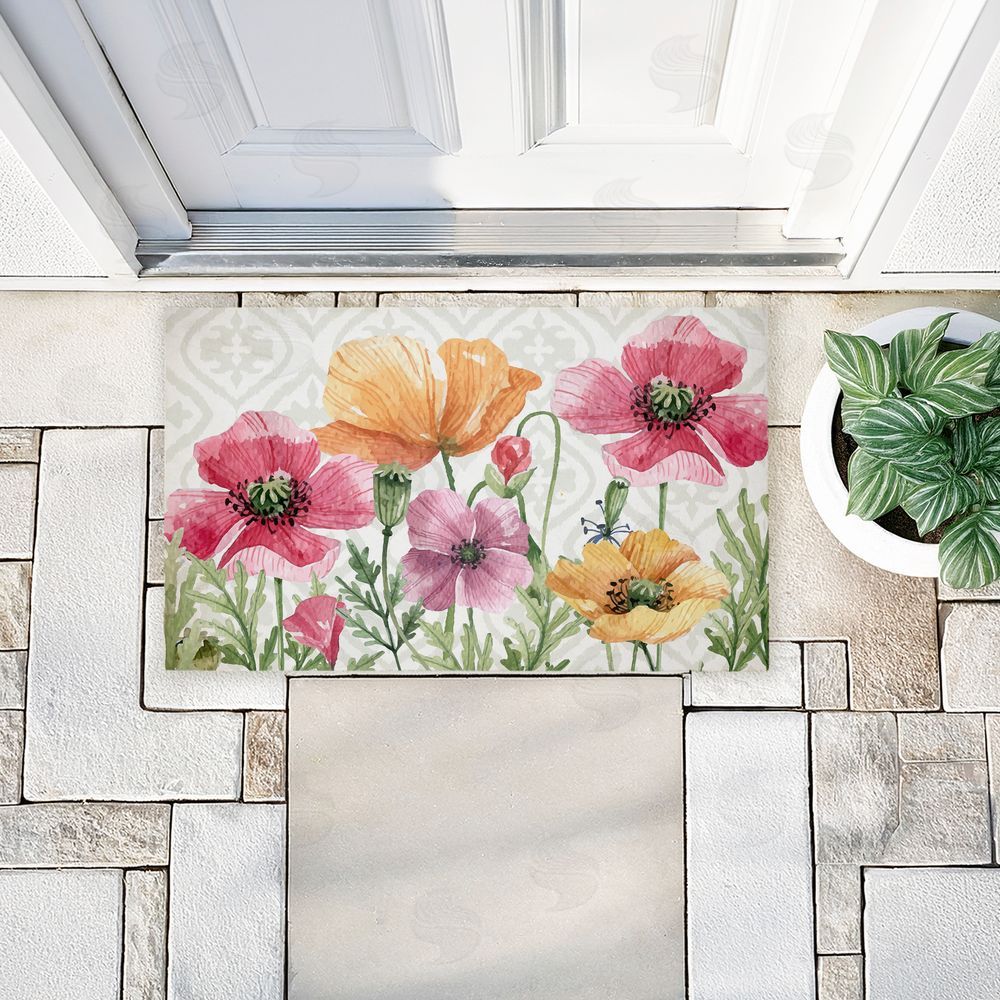 Kim Allen Poppy Place on Geometric Unwoven Outdoor Door Mat
