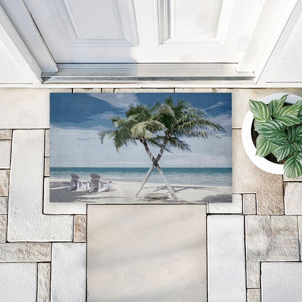 Denise Brown X Marks The Spot Palms Unwoven Outdoor Door Mat