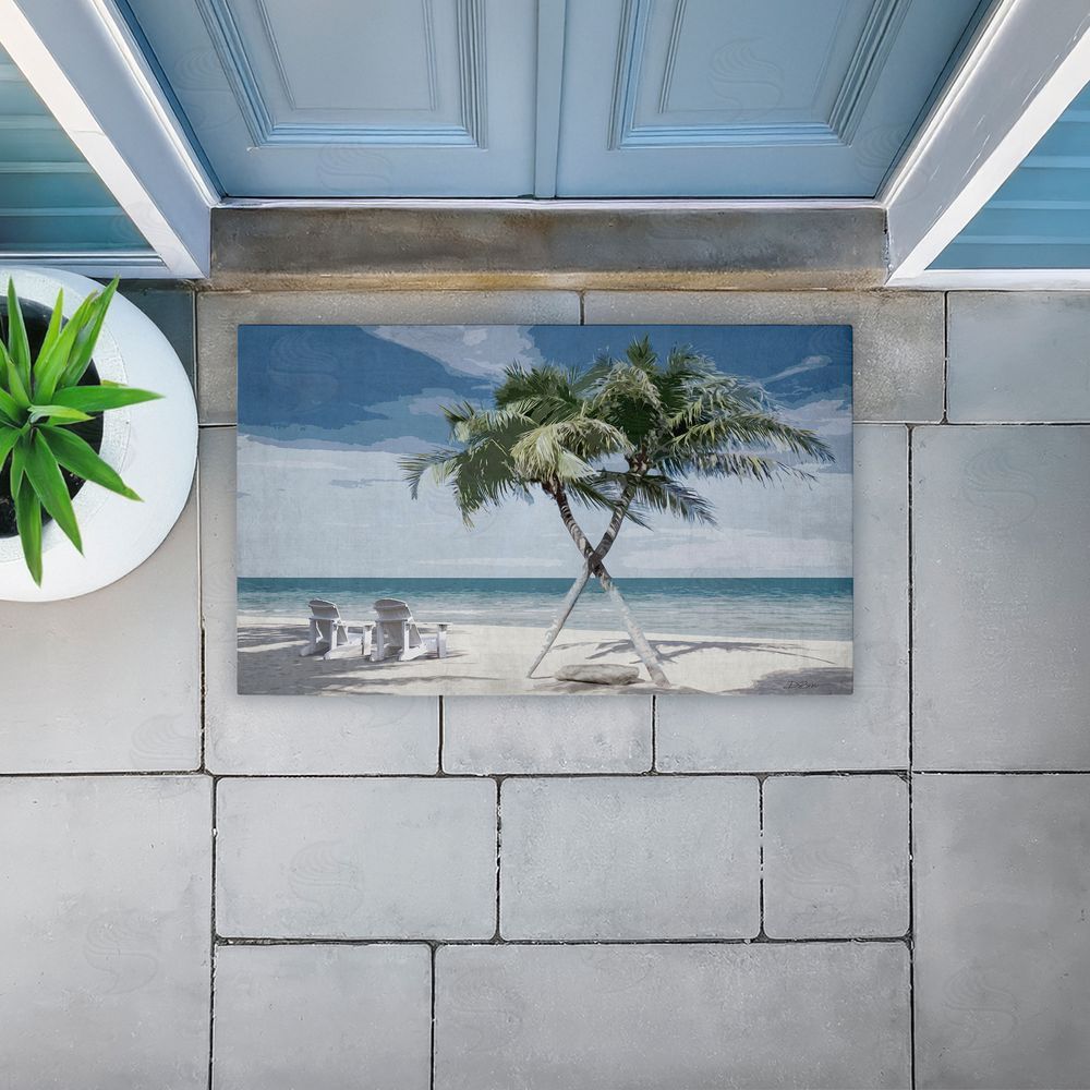 Denise Brown X Marks The Spot Palms Unwoven Outdoor Door Mat