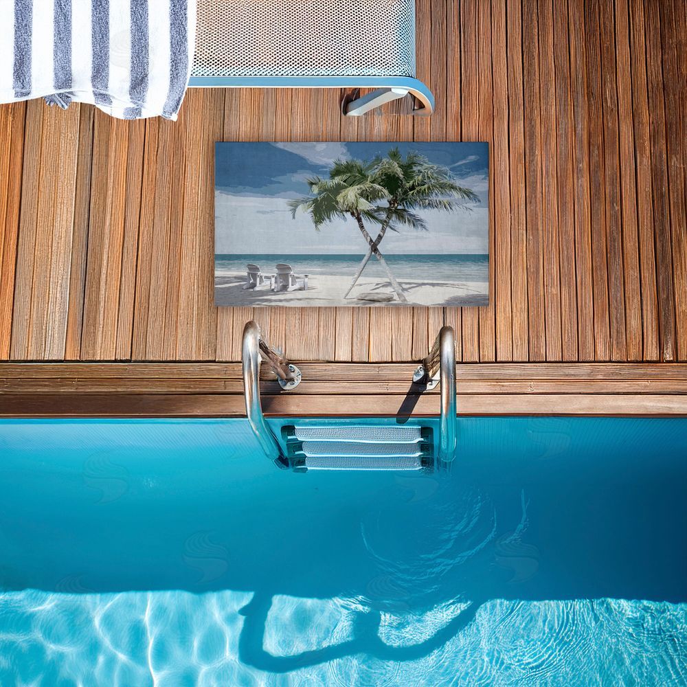 Denise Brown X Marks The Spot Palms Unwoven Outdoor Door Mat