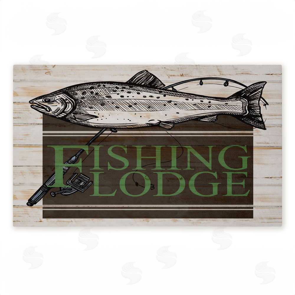 Kim Allen Rustic Fishing Lodge Unwoven Outdoor Door Mat
