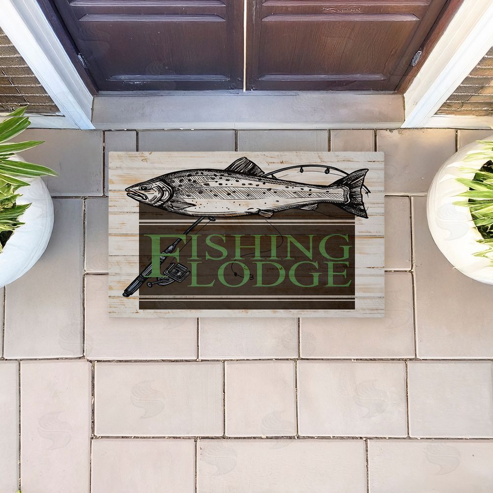 Kim Allen Rustic Fishing Lodge Unwoven Outdoor Door Mat