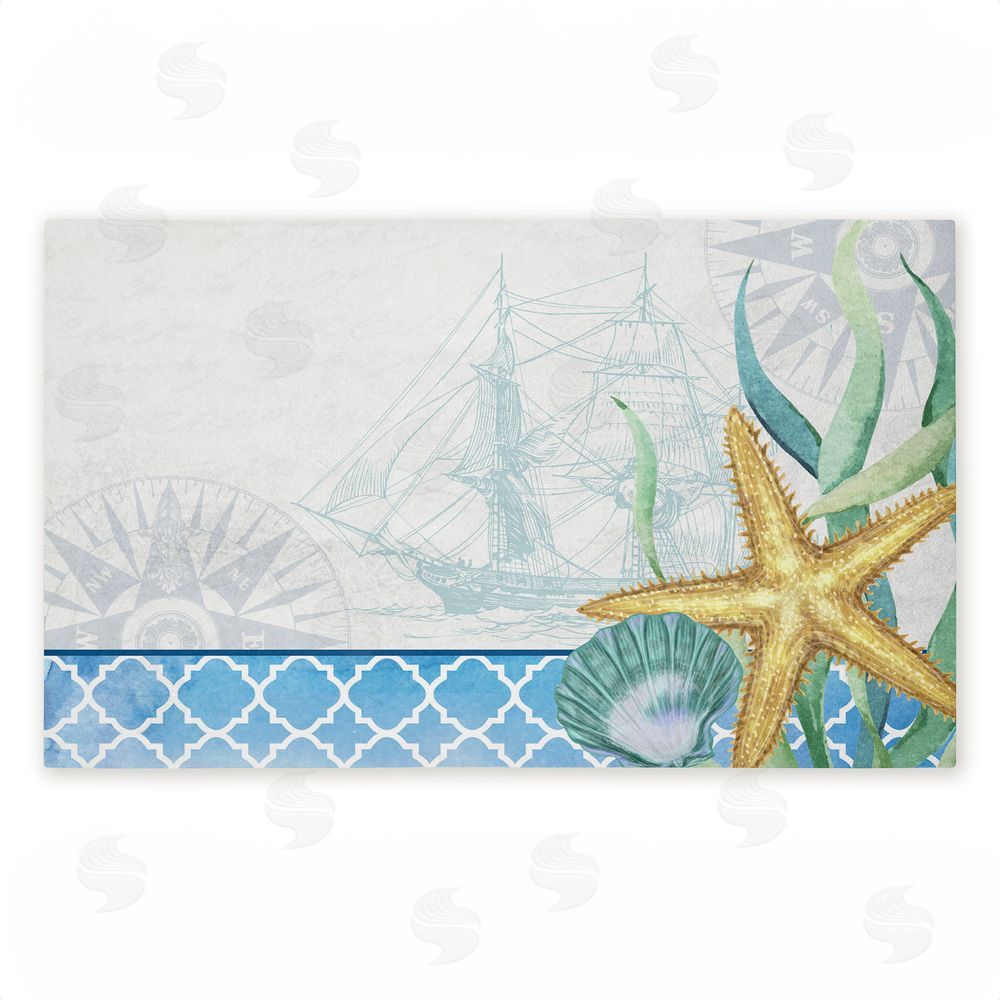 Kim Allen Bayside Sea Life & Ship Unwoven Outdoor Door Mat