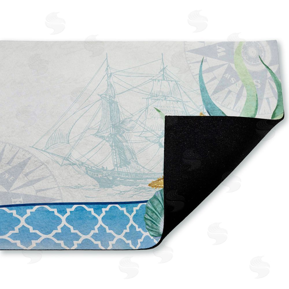Kim Allen Bayside Sea Life & Ship Unwoven Outdoor Door Mat