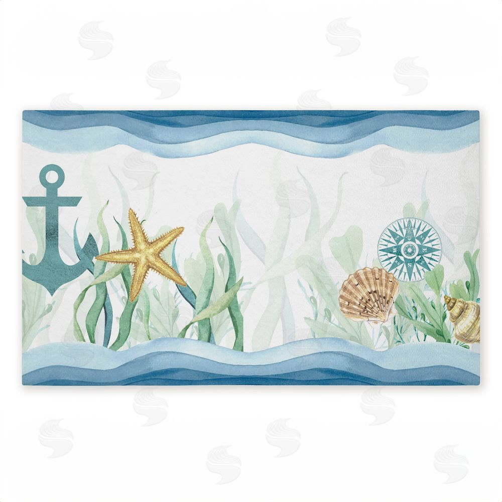 Kim Allen Bayside Sea Life & Waves Unwoven Outdoor Door Mat
