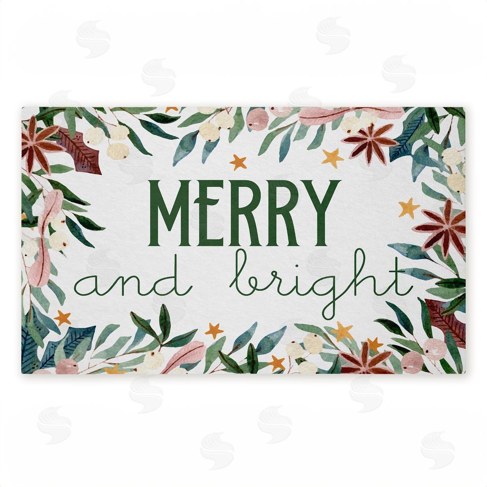 Kim Allen Merry And Bright Seasonal Florals Unwoven Outdoor Door Mat