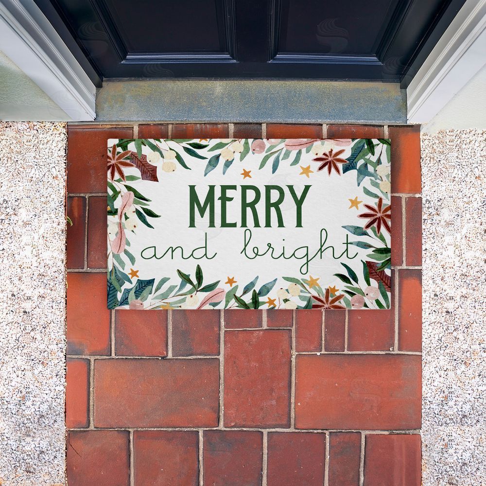Kim Allen Merry And Bright Seasonal Florals Unwoven Outdoor Door Mat