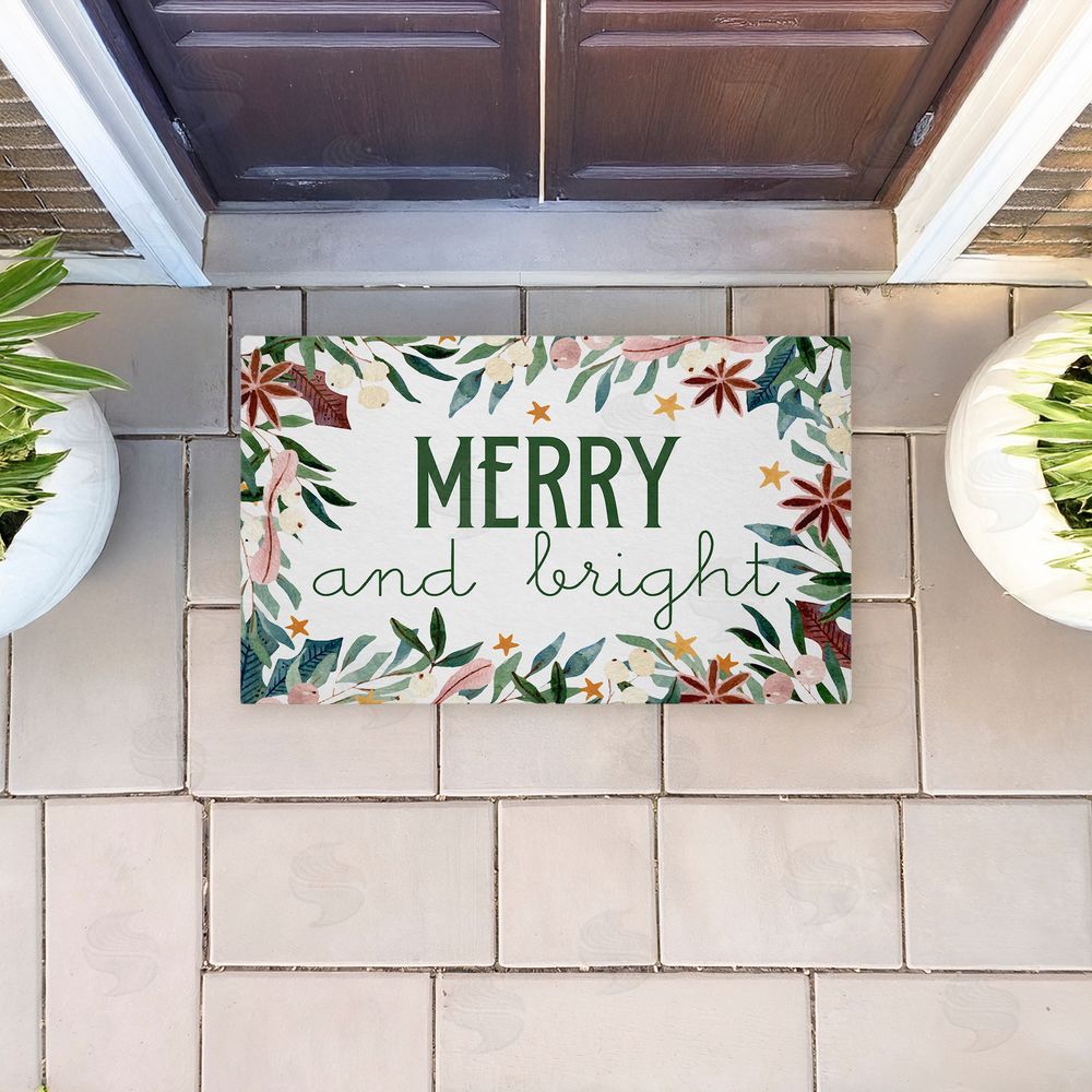 Kim Allen Merry And Bright Seasonal Florals Unwoven Outdoor Door Mat