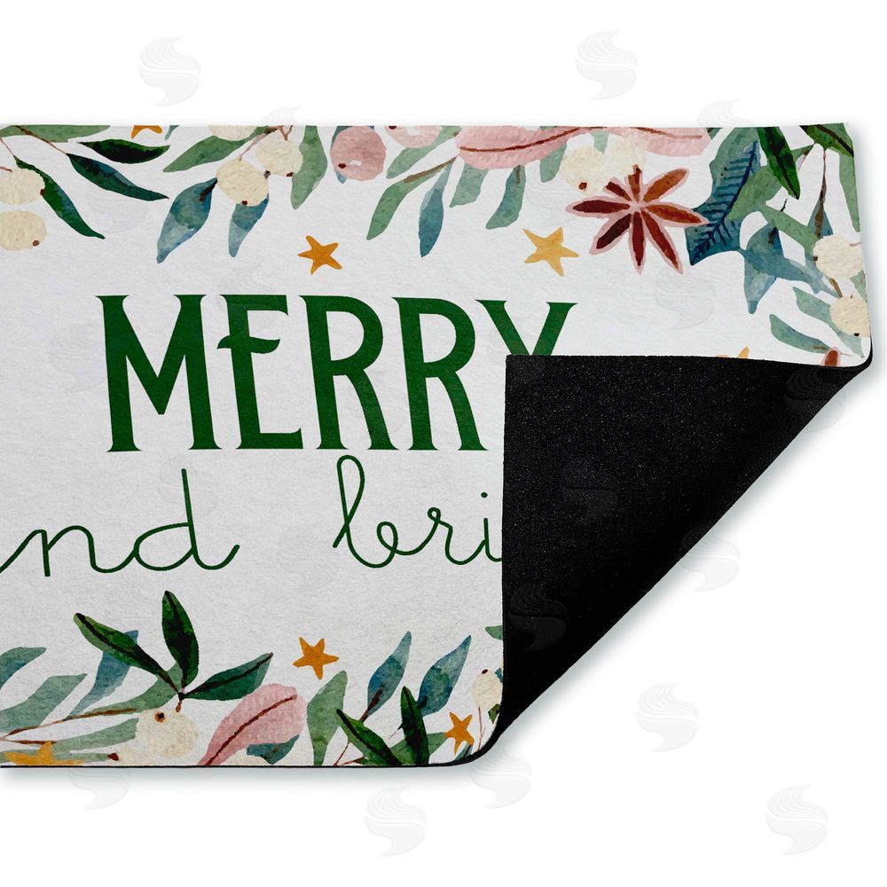 Kim Allen Merry And Bright Seasonal Florals Unwoven Outdoor Door Mat