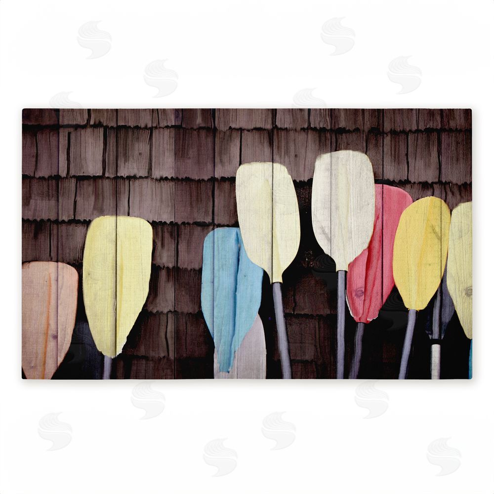 Kim Allen Colorful Lake Paddles Unwoven Outdoor Door Mat