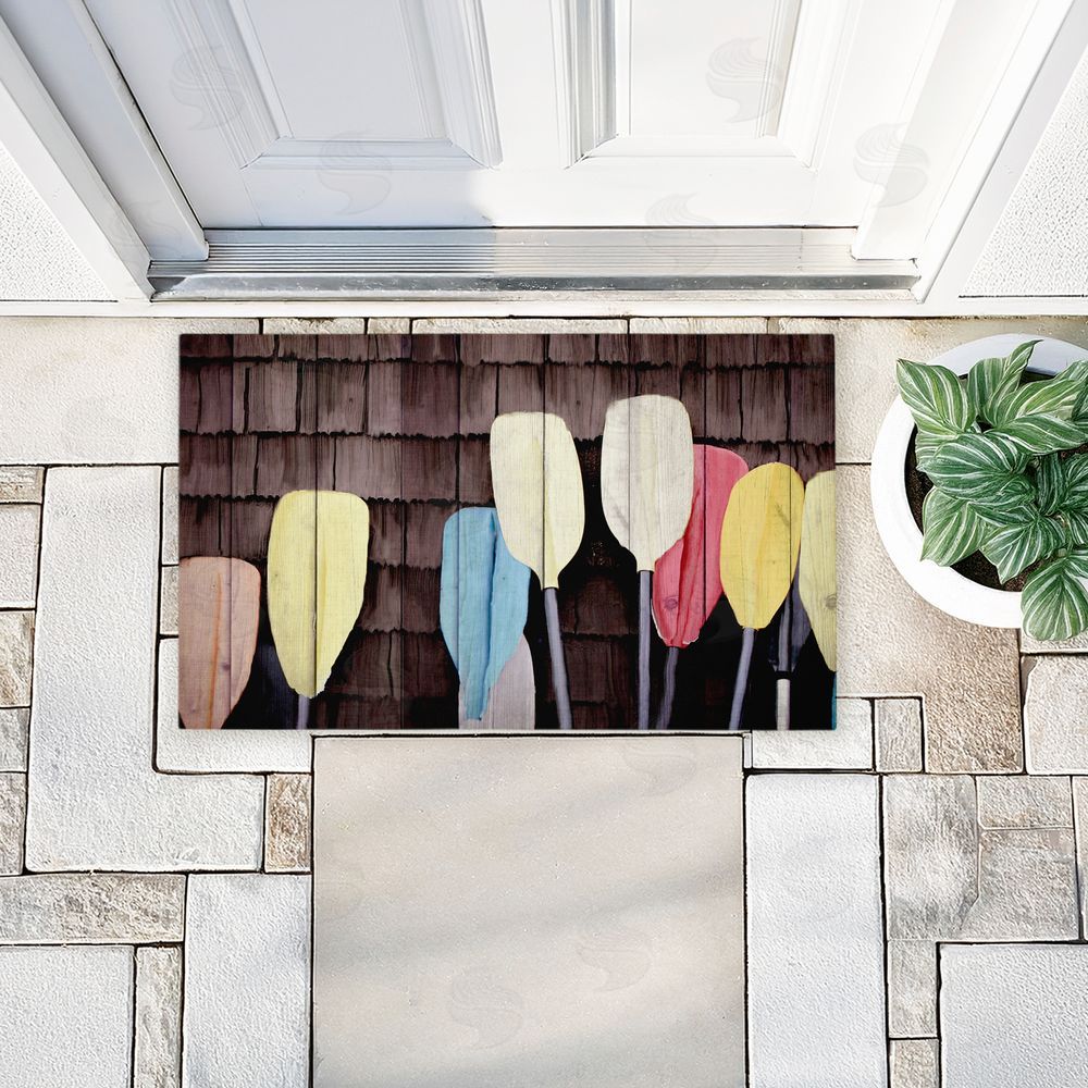 Kim Allen Colorful Lake Paddles Unwoven Outdoor Door Mat