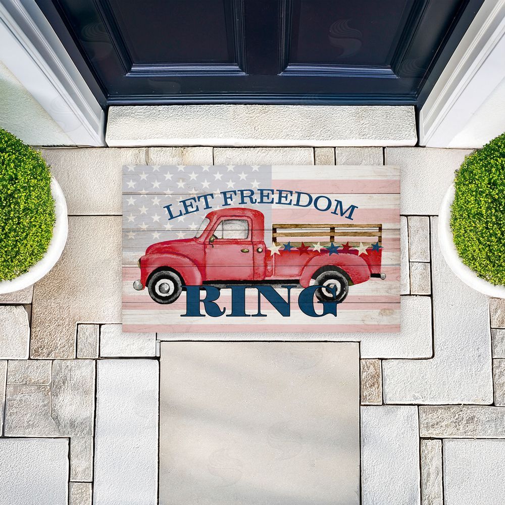 Kim Allen Let Freedom Ring Truck Unwoven Outdoor Door Mat