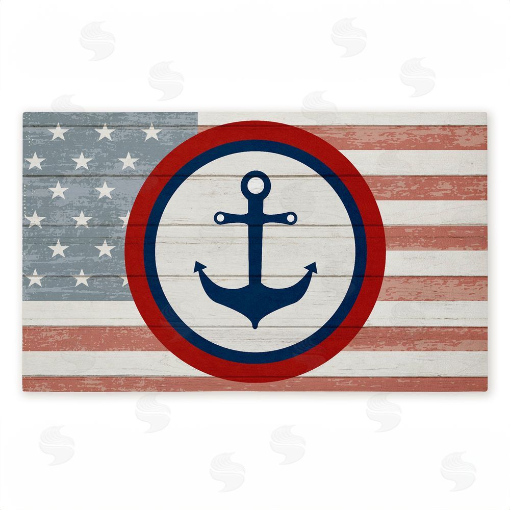 Kim Allen Nautical Flag with Anchor Unwoven Outdoor Door Mat