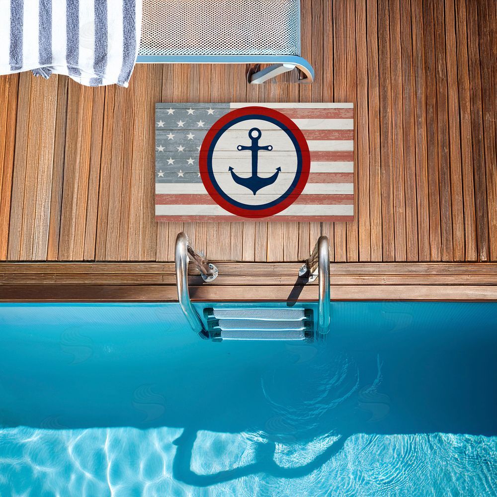 Kim Allen Nautical Flag with Anchor Unwoven Outdoor Door Mat