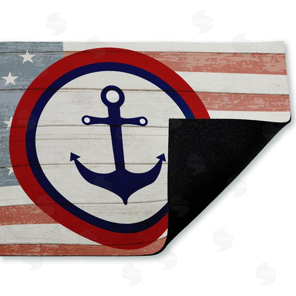 Kim Allen Nautical Flag with Anchor Unwoven Outdoor Door Mat