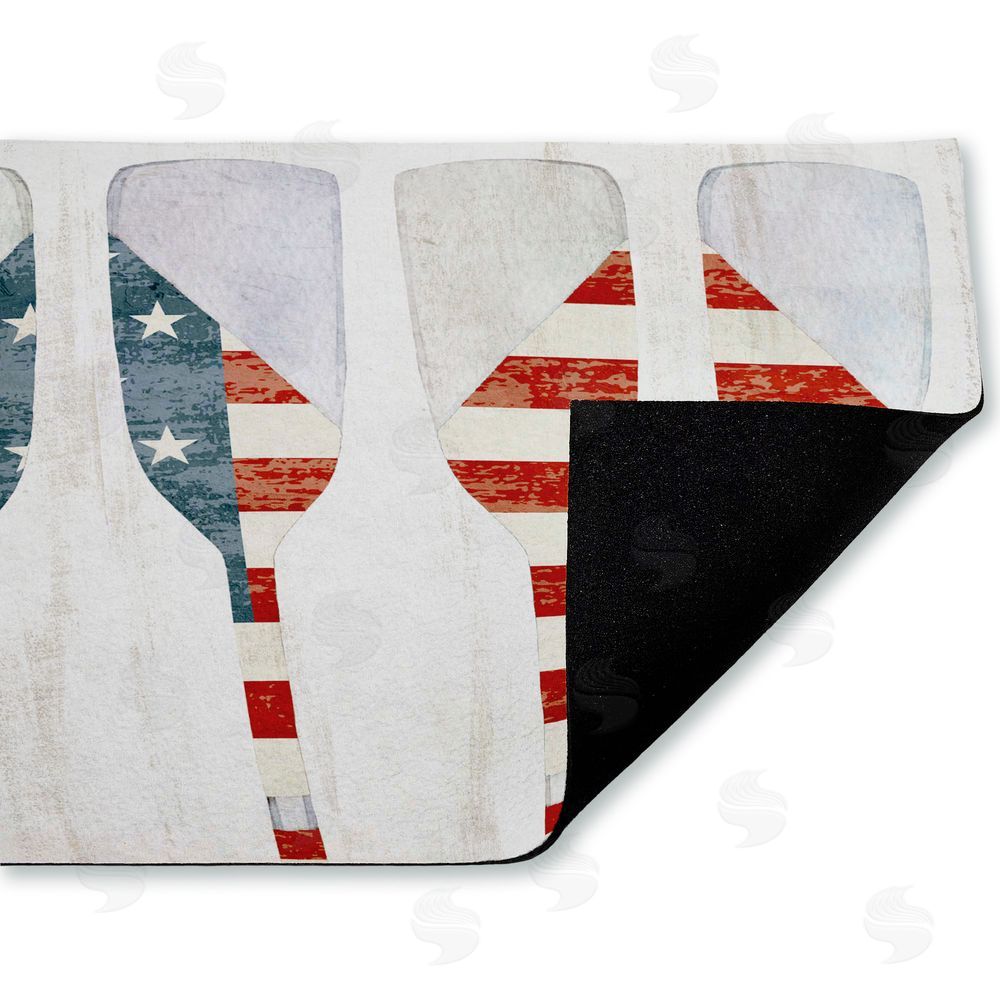 Kim Allen Patriotic Flag Boat Paddles Unwoven Outdoor Door Mat