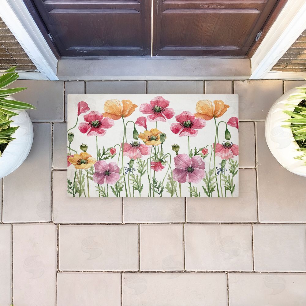 Kim Allen Poppy Place Flower Garden Unwoven Outdoor Door Mat