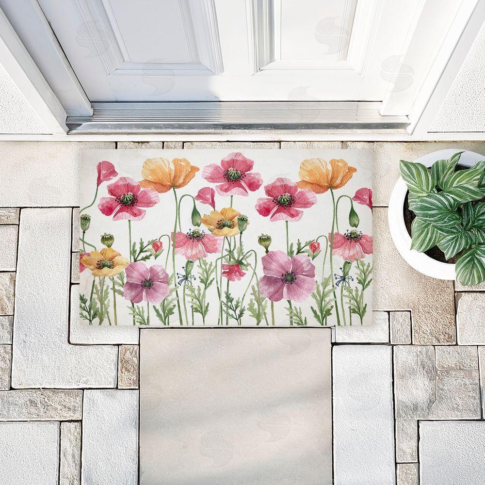 Kim Allen Poppy Place Flower Garden Unwoven Outdoor Door Mat