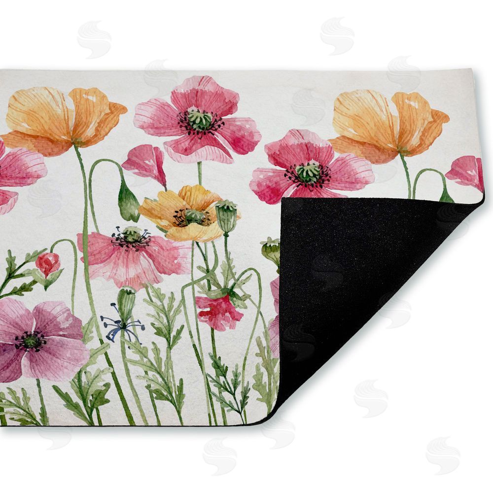 Kim Allen Poppy Place Flower Garden Unwoven Outdoor Door Mat