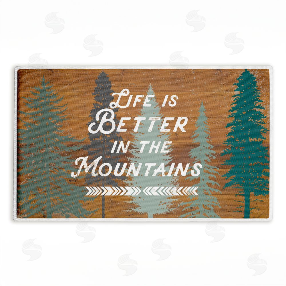 Lula Bijoux & co. Retro Rustic Better In Mountains Plush Bathroom Floor Mat