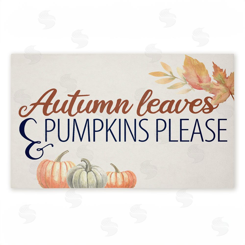 stupell industries Kim Allen | Autumn Leaves & Pumpkins Please Non-Woven Door Mat