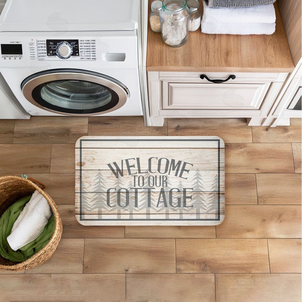 Kim Allen Rustic Welcome Cottage Trees Kitchen Floor Mat
