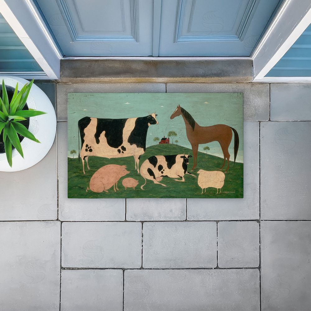 Warren Kimble Friend Indeed Farm Animals Unwoven Outdoor Door Mat